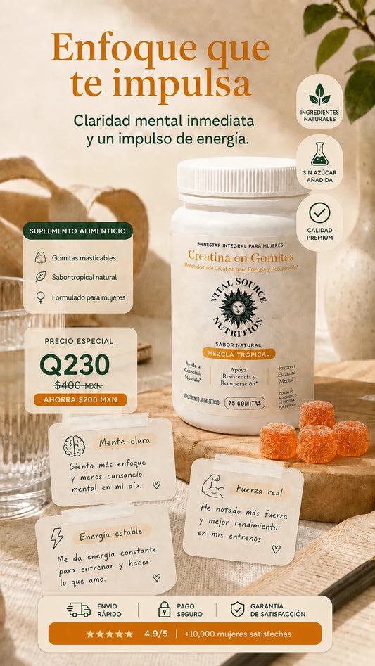 Creatina monohidratada en gomitas para mujeres