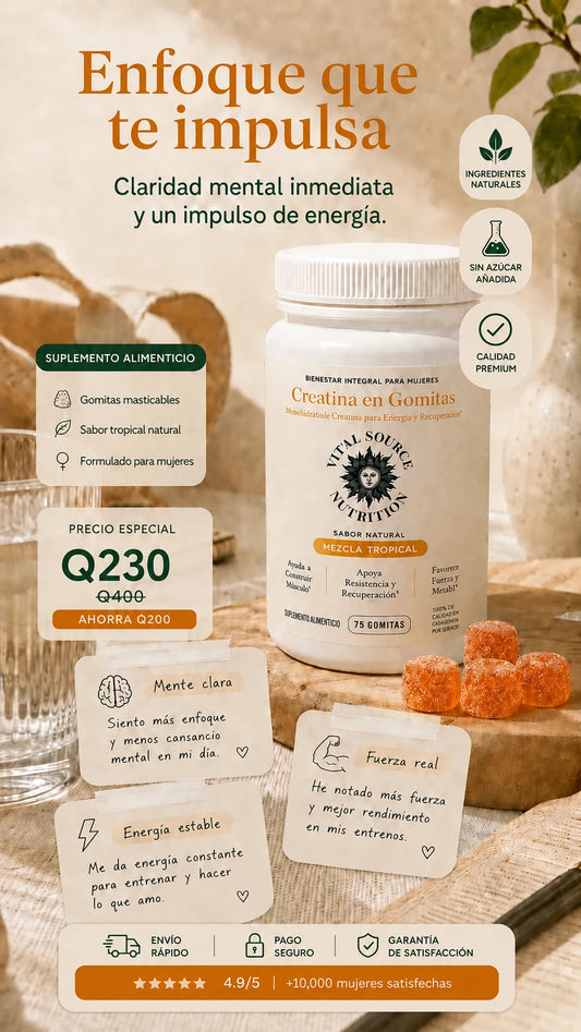 Creatina monohidratada en gomitas para mujeres