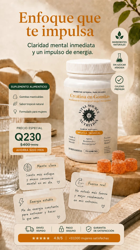 Creatina monohidratada en gomitas para mujeres